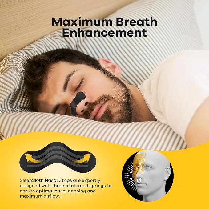 Nasal Strips for Snoring (36 Count), Extra Strength Nose Strips for Breathing, Anti Snoring Nasal Strips for Sleeping, Congestion Relief for Colds & Allergies, Sensitive Skin, Black