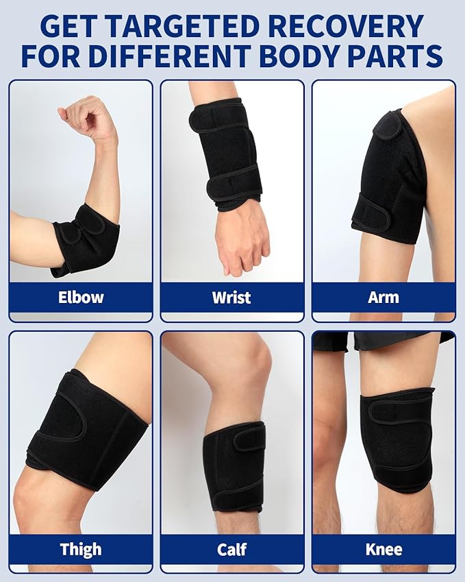 2 PCS Gel Ice Pack Wrap with Straps for Knee,Elbow, Wrist, Neck, Ankle & Back,Reusable Ice Packs for Injuries, Inflammation & Recovery Hot Cold Therapy Short Style