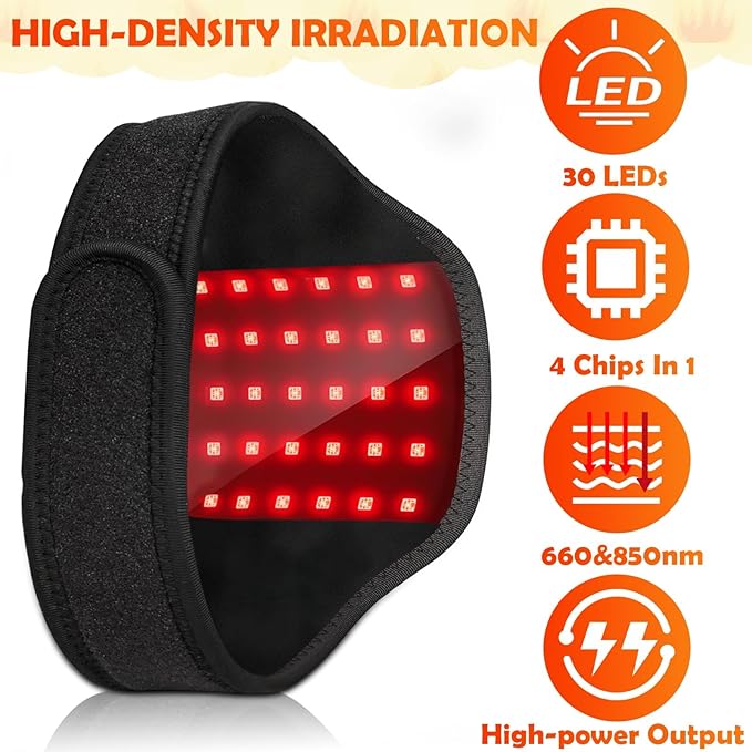 UTK Red Light Therapy for Neck Pain Relief, Infrared Red Light Therapy Device for Cervical Pain, 660&850nm, 30pcs 4-Chips-in-1 LEDs Light Therapy at Home