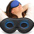 MABAO Weighted Sleep Mask - 100% Blackout Eye Mask for Sleeping for Women Men, 3D Contoured for Lash Extension, Zero Eye Pressure Memory Foam Cover, Soft Gentle Pressure Blindfold for Travel - Blue