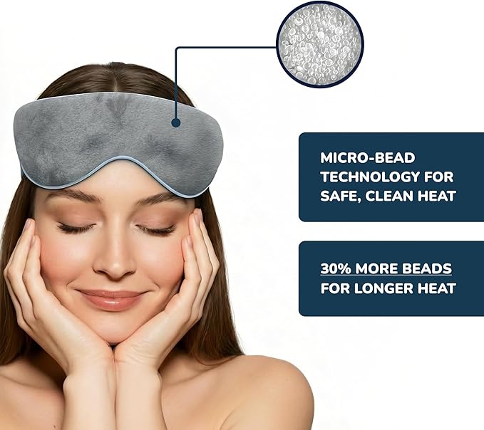 Heated Eye Masks for Dry Eyes and Sleep - Weighted Sleep Mask - Warm Compress for Eyes - Stye Eye Compress, Chalazion Treatment - Warm Steam Eye Mask for Blepharitis Treatment and Relaxation
