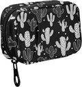Fustylead Cartoon Cactus Pill Organizers 2 Times A Day Pill Case Bag with Zipper Portable Weekly Pill Dispensers for Vitamin Supplement