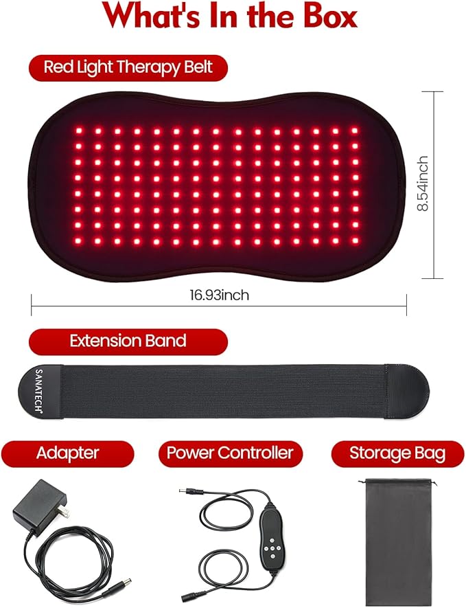 Red Light Therapy Infrared Light Therapy Pad for Body Pain NIR Deep Therapy for Back Knee Hands Feet Relief Portable 660nm 850nm Home Heating Light Therapy Wrap Belt Gift for Women Men