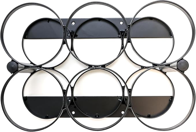 AireMed Oxygen Tank Holder – Holds (6) E, D or M9/C Size Tanks - Heavy-Duty Oxygen Cylinder Rack for Storage and Transportation – Floor Mountable Oxygen Rack – Stylish Black Frame - 4.5" Diameter