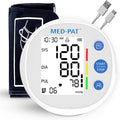 Med-Pat BP-R Blood Pressure Monitor - Digital Automatic Arm Cuff BP Machine - Large LCD, 2 Users, 120 Memories Each - Heartbeat & Still Detection - Portable, Easy - Round Design