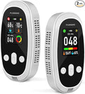 2-Pack Carbon Monoxide Detectors Plug in with Rechargeable Battery Backup, Upgraded 10-Year Sensor, Dual-Mode LED Display, Real-Time Portable CO Monitor with Temp & RH for Home and Travel
