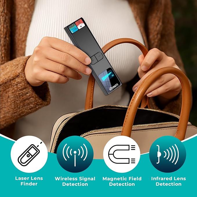 Hidden Camera Detectors -2026- Hidden Bug and Camera Detector & Spy Camera Finder, GPS Tracker Detector, RF Detector & Bug Detector (Laser + LCD Screen) for Travel, Home & Office Security