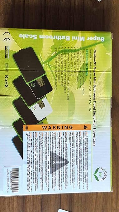 NEWLINE NY Step-on Super Mini Smallest Travel Bathroom Scale with Protection Sleeve: SBB0638SM-TW(Trendy Wave)+S002BU