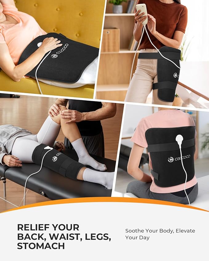 CooCoCo Hip Heating Pad for Hip Pain Relief, FSA Eligible Electric Hip Brace for Sciatica Pain Relief, Upgraded Heating Speed and Larger Heating Area, 6 Heating Levels, Auto-Off Timer, Hsa Store