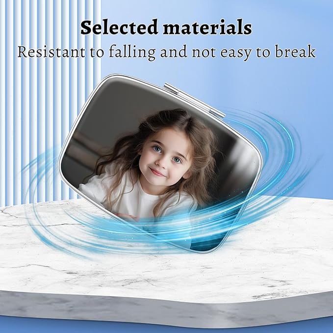 Custom Pill Box with Picture Portable Pill Box for Purse or Pocket Mini Metal Pill Case Travel Pill Container Gifts to Hold Vitamins Medication Fish Oil and Supplements
