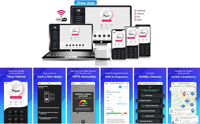 Refill Kit | 2 Additional Tests for YO Home Sperm Test | Motile Semen Analysis | YO Testing Device NOT Included - Refill Pack Only | Choose: 4 Pack, 2 Pack