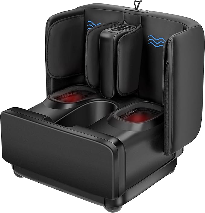 COMFIER 2 in 1 Foot Massager Machine, Shiatsu Foot and Calf Massager with Heat,Kneading,Vibration,Compression Massagers for Feet,Ankle,Leg,Tired Muscles & Plantar Fasciitis,Gift for Men Women