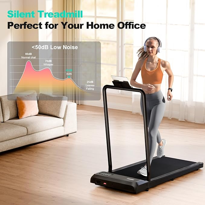 Walking Pad Treadmill, 3 in 1 Under Desk Treadmill for Home Office w/2.5HP Motor/4.0MPH/45dB, Walking Pad w/Safety Handle/Remote/LED Display, Portable Treadmills Supports Up to 300lbs