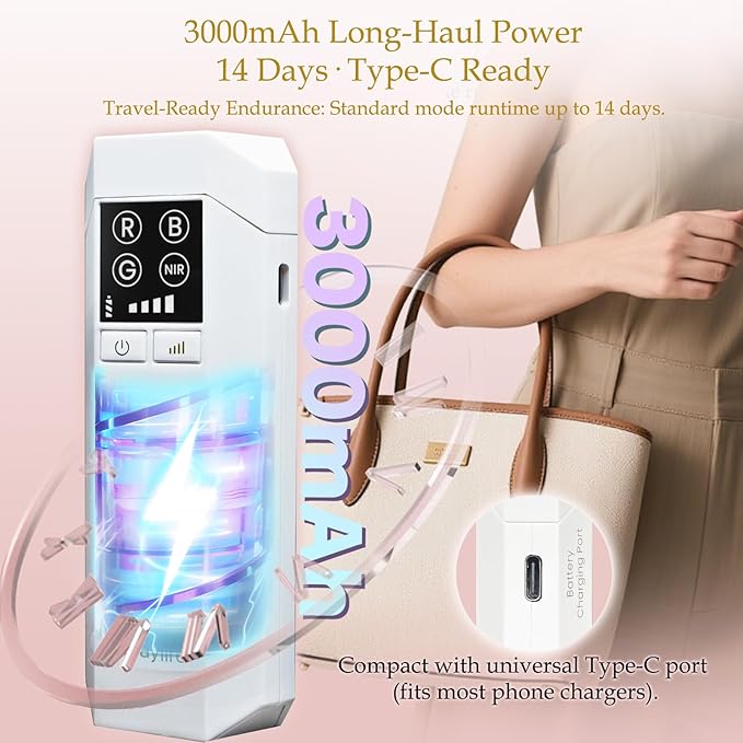 Red Light Therapy Mask for Face, LED Facial Mask, Skin Care Light with Near Infrared 850nm & Adjustable Blue Light, Portable Home Device with 7 Colors & 8 Modes, 432 Beads Pro LEDs (White-F)