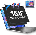 2Pack Magnetic Laptop Privacy Screen Filter 15.6 inch for 16:9 Widescreen Computer Monitor, Removable Anti Blue Light Privacy Shield, Anti-Glare Protector