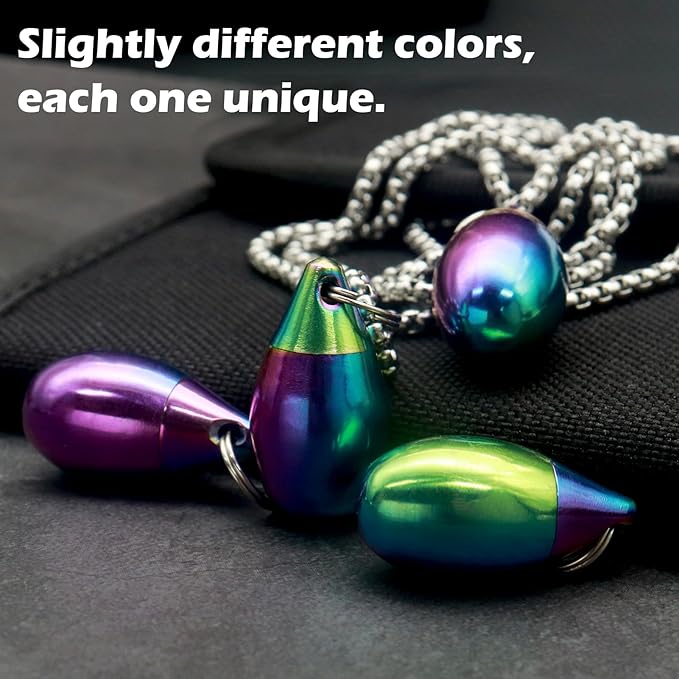 Pill Holder Necklace Nitro Pill Case Titanium Pill Container Necklace for Men Women Christmas Gifts Stocking Stuffers Waterproof Pill Holder Emergency Aspirin Small Pill Box W/Chain Tiny Fob