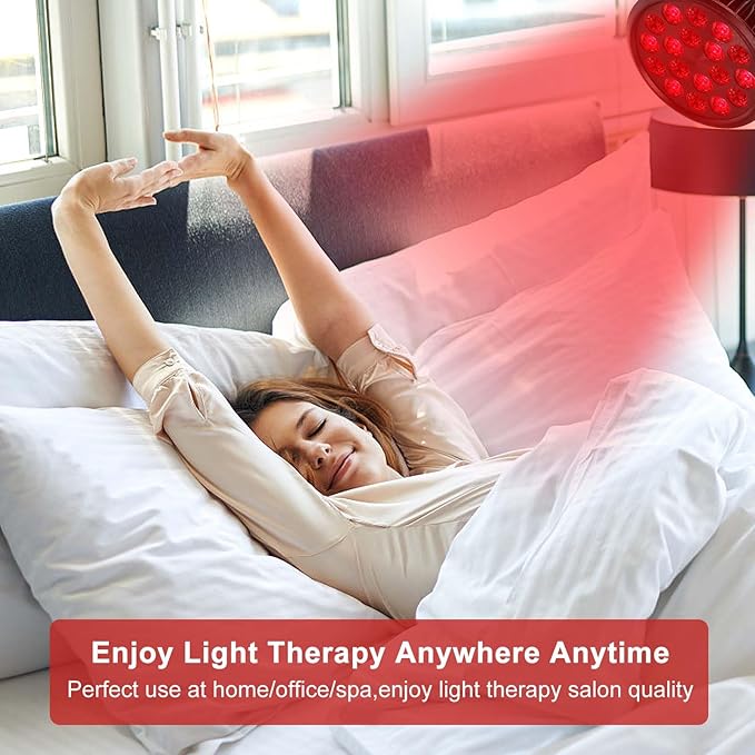 Red Light Therapy Bulb-18 LEDs Lamp for Body and Face with 660nm Red and 850nm (Invisible to Naked Eyes) Infrared Light Therapy Device for Skin-Only Lamp