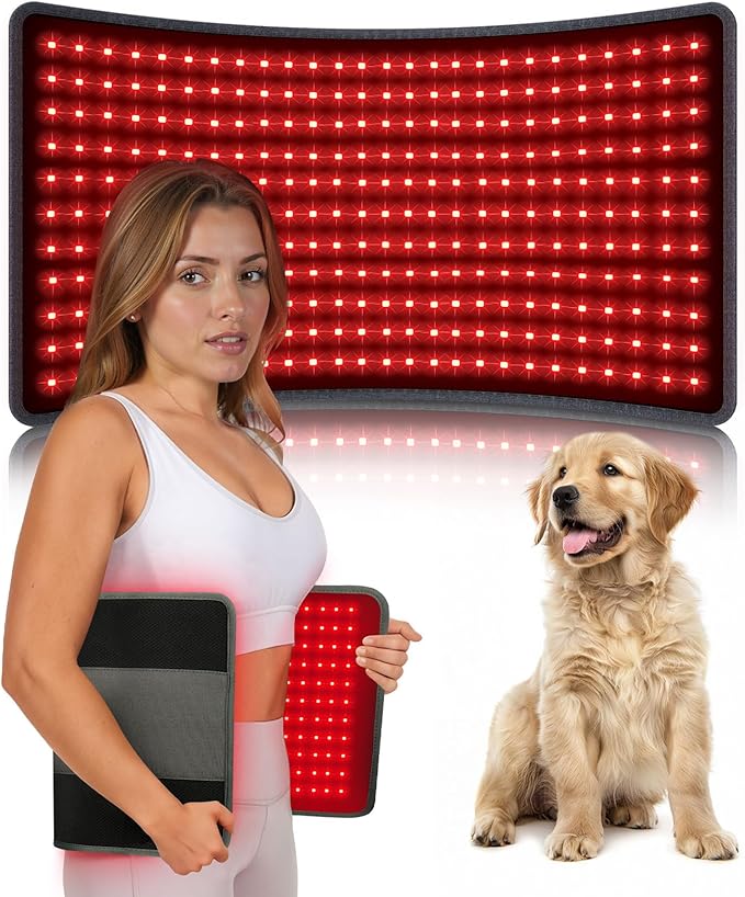 Comfytemp Red Light Therapy Pad for Body, Large Near Infrared Light Therapy Wrap with Timer, 32W Ligh Therapy Wrap with Band for Back Belly Leg Knee Thigh