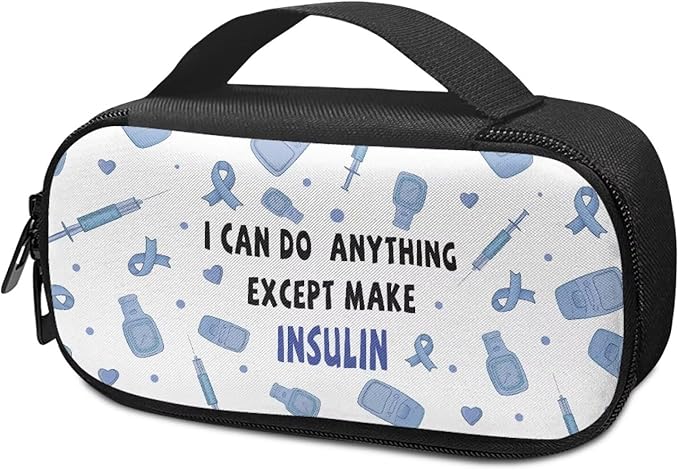 Rnyleeg White Insulin Cooler Travel Case Portable Diabetic Bags for Women Men Diabetic Supplies Storage for Home I Can Do Except Make Insulin