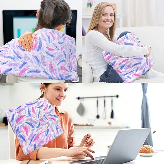 GOQOTOMO Plume Heating Pad for Back Pain Relief- 12" x 24"12 Heat Levels, 8 Timers Stay on, Holiday Gifts for Women, Machine Washable -FWF (Pink)