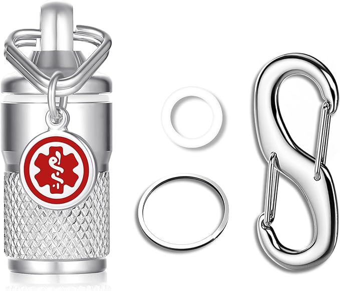 Divoti Precision CNC Machined Stainless Steel Emergency Pill Holder Keychain - Micro