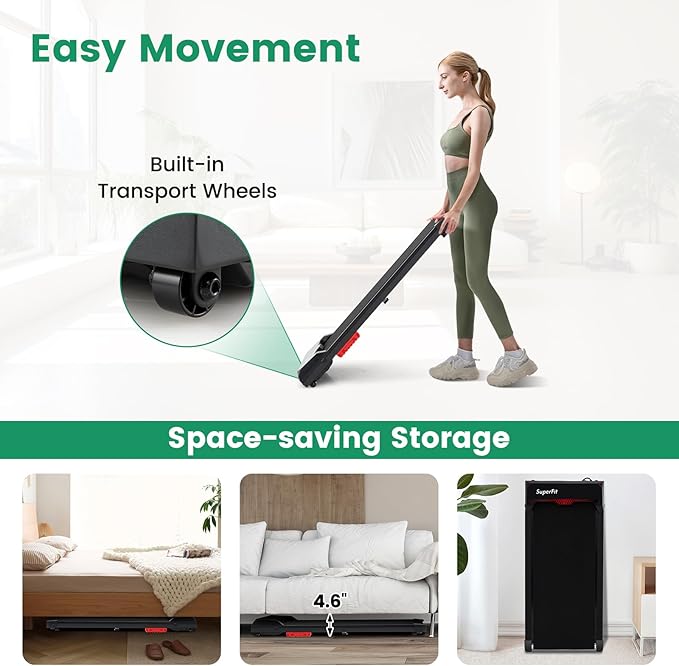 3 in 1 Walking Pad, Portable Under Desk Treadmill with LED Display, APP & Remote Control, 2.5HP Brushless Electric Walking Jogging Machine for Home & Office