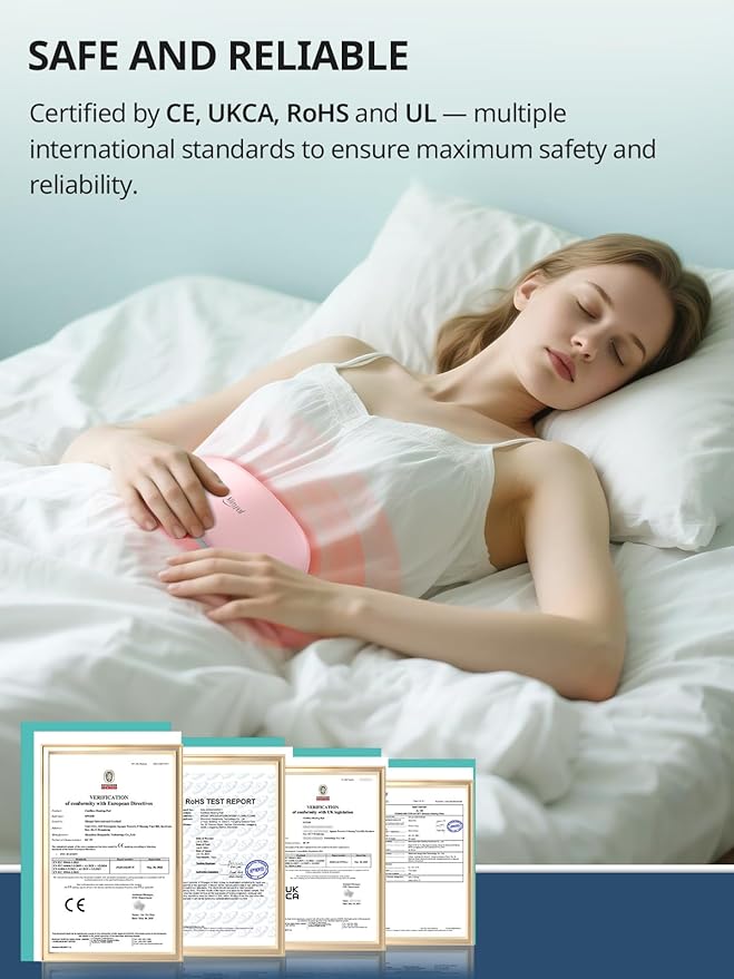 Slimpal Heating Pad for Period Cramps, Plus-Sized Portable Electric Heating Pad, Menstrual Cordless Heat Belt Back, Belly, Waist Pain Relief, Long-Lasting Battery, Beige