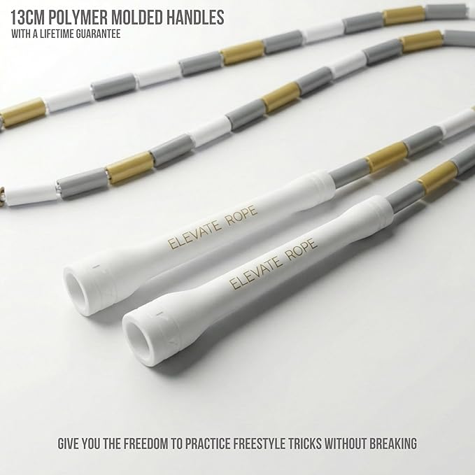 Elevate Rope Professional Beaded Jump Rope - 3m Adjustable, Quality Beads & Poly Cord - For Freestyle, Cardio & Tricks - All Levels & Indoor/Outdoor Use