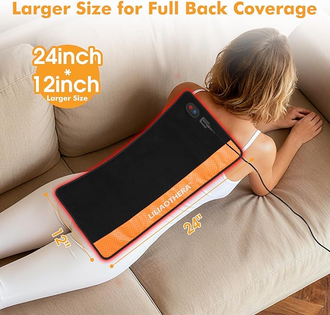 Red Light Therapy Pad for Body, 242 LEDs 24"x12" Large Red Light NIR Light Therapy Mat with 33W High Power, 660nm & 850nm Dual Wavelength, 4 Modes for Back, Whole Body Muscle Recovery