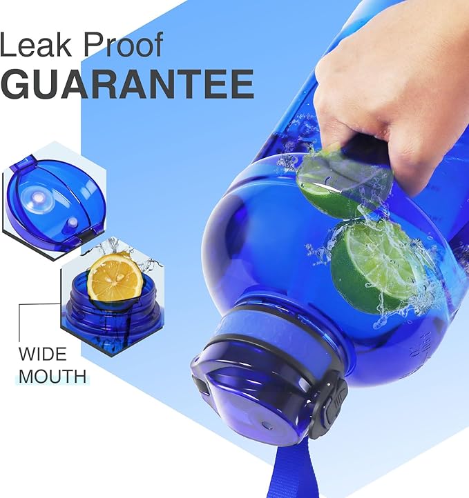 GIFUBOWA 3l Large Water Bottle with Straw and Time Marker 0.8 Gallon/105oz Sport Big Drinking Goals Huge Bottles 3 Litre with Handle Leakproof 3 liter Jug BPA Free for Fitness Gym Yoga and Outdoor