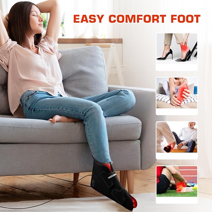 Viconor Red Infrared Light Therapy for Feet, Red Light Therapy Shoe Led Near Infrared Light Boots