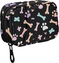 Fustylead Pastel-Colored Dog Paw Prints and Bones Pill Organizer and Storage Weekly with Zipper, Removable Pill Box Portable Medicine Organizer for Vitamin Fish Oil Supplement