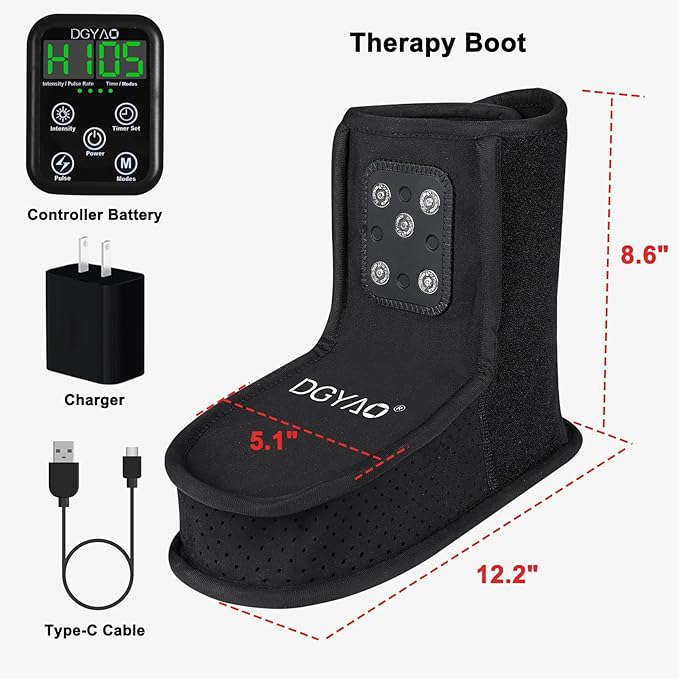 Red Light Therapy Wrap for Feet, Infrared Light Therapy for Ankle, 6000mAh Battery Portable Adjustable Cordless Red Light Pad for Foot Joint Muscle Comfort, 660nm & 850nm