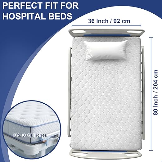 2 Pack Hospital Bed Sheets Set,Hospital Fitted Bed Sheets for Home Use & Hospital Care Beds,Waterproof Fitted Sheets with Elastic All Around,Reusable and Machine Washable,36" x 80" x 14" (White)