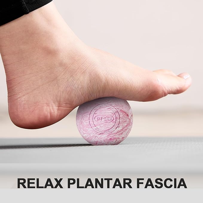 Massage Lacrosse Ball for Myofascial & Trigger Point Release, Muscle Knots, Yoga Therapy – Improves Joint Mobility & Relieves Pain – Back, Neck, Plantar Fascia, HIPS – 2.5-Inch Pink Rubber