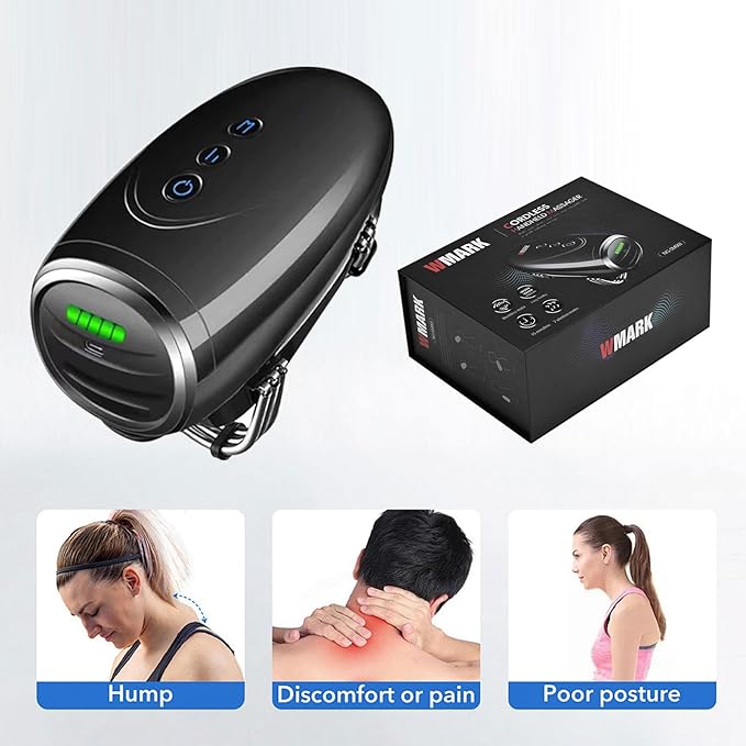 Cordless Handheld/Barber Massager Massager, Charge Neck/Legs/Hand/Face Massager, 2 Massage Nodes 2600AMH （Black）