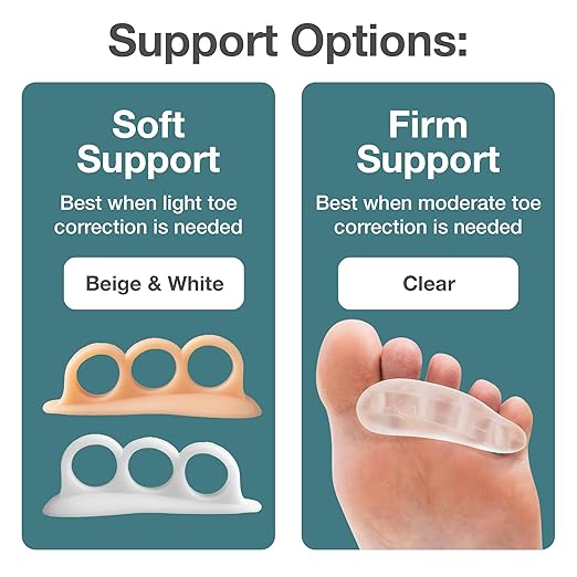 ZenToes Hammer Toe Corrector for Women & Men | Triple Loop Gel Toe Spacers & Separators | Realign Bent, Crooked, Curled, Claw, Hammertoes | Soft Support for Straightening | 4 Pack, Beige