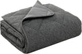 ZonLi 20lbs Weighted Blanket for Adults Sleeping, Double-Sided All Season Reversible 75D Cooling Mesh & Warm Ribbed Microfiber, 48"x72" Grey, Machine Washable