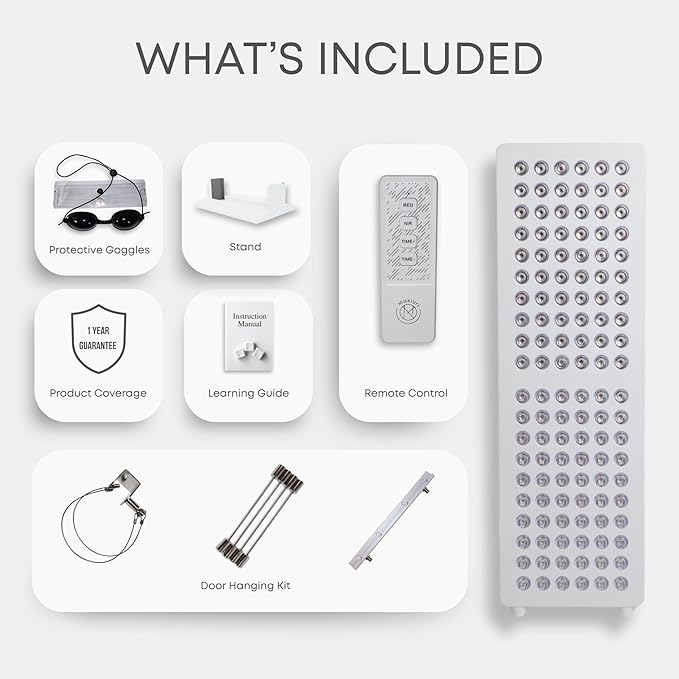 Makiuri Red Light Therapy Panel for Face & Body | 630 nm, 660nm, 810nm, 830nm, 850nm | Clinical Grade Red & Near-Infrared LED Light Therapy (5 Wavelengths) | High Irradiance | Venus (120 LED)