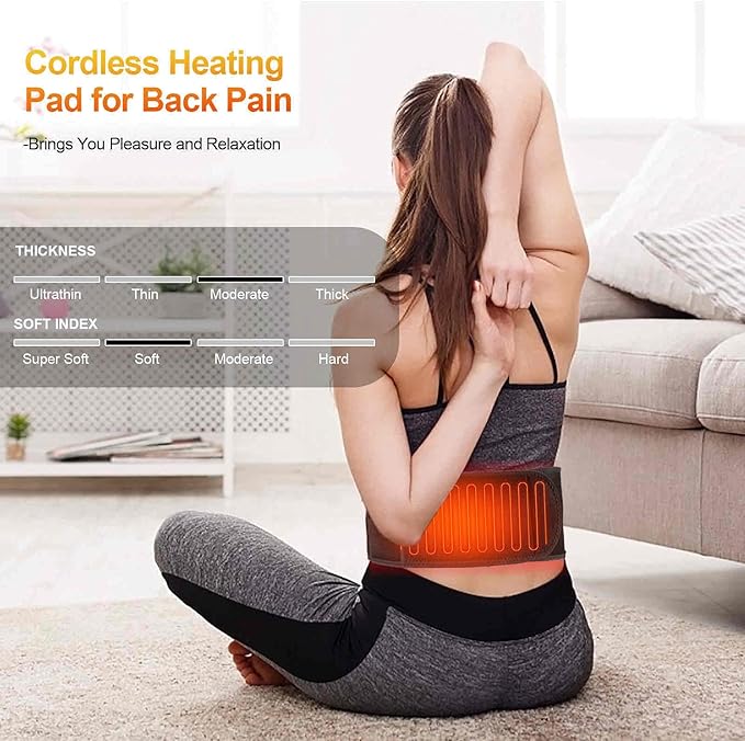 Heated Waist Belt, Heating Pad for Low Back and Belly,Women’s Cordless Heating Belt for Period Cramps - Rechargeable & Slim Design
