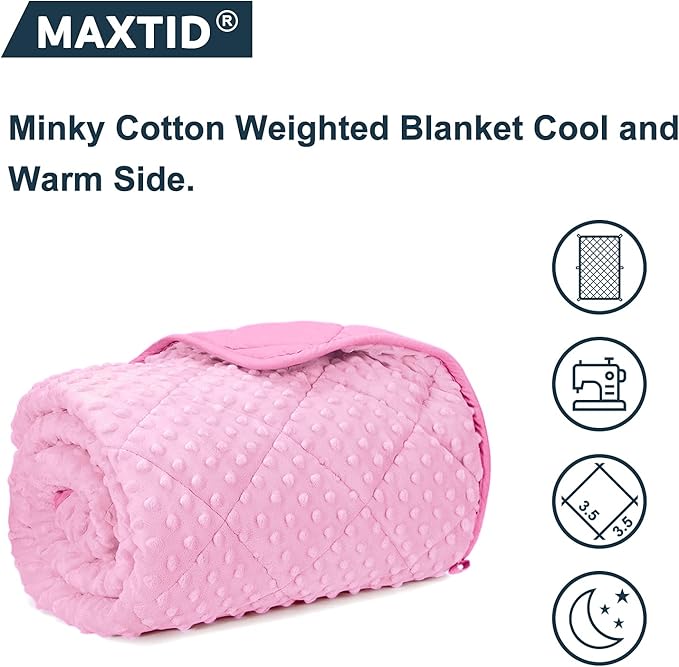 MAXTID Weighted Blanket for Kids 3lbs Pink 36x48 Kids Heavy Blanket Comfort Sensory Blankets for Girls