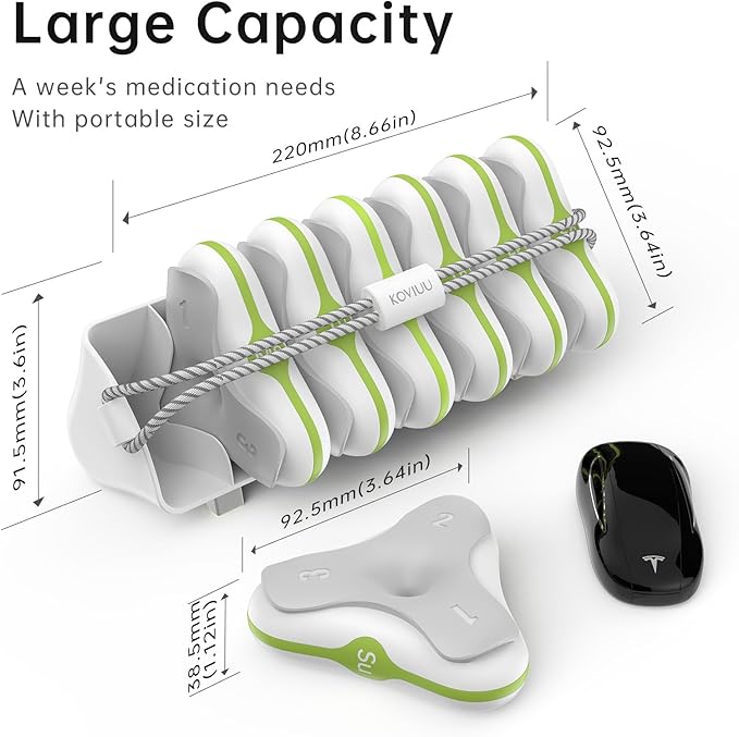 Weekly Pill Organizer 3 Times a Day, Large Travel Pill Box 7 Day, Detachable Daily Pill Case, Portable Pill Container Holder for Medication, Vitamins, Fish Oil and Supplements, White