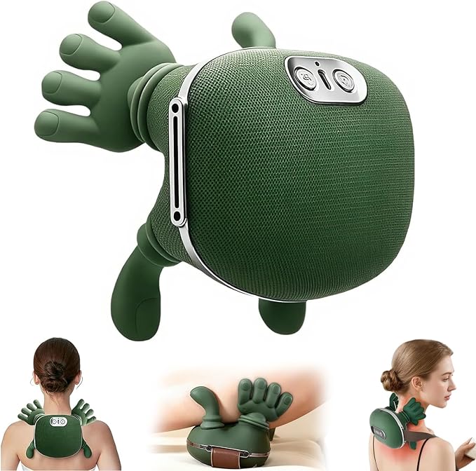 Neck Massager with Heat for Pain Relief deep Tissue, Bionic 4D Deep-Kneading Massage with Soothing Heat,Adjustable Intensity,Ergonomic Design for Home,Office,and Travel Relaxation