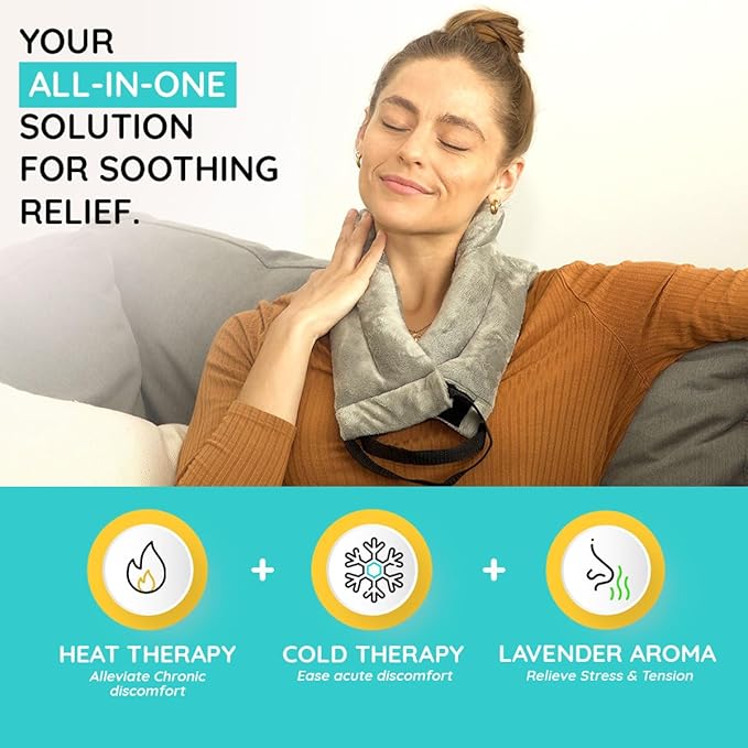 Versa Plus Versatile Heated Neck Wrap Microwavable - Neck Warmer Microwave Heating Pad for Shoulders, Sore Muscles - 29 Inches - 1 Pack