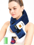 CAMECO 2-in-1 Cordless Neck Heating Pad & Massager for Pain Relief, 104℉-140℉ 5000mAh Battery Operated Heated Neck Massage Wrap for Women Men, Portable Cevical Heat Pad for Home Office Travel