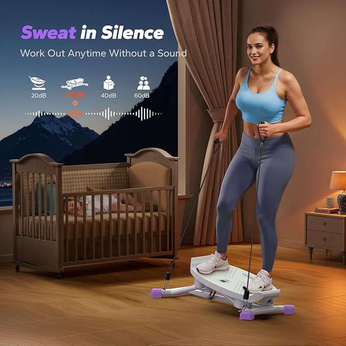 MERACH Balance Board for Adults, Rocking Stepper with Resistance Bands, Portable Wobble Board Featuring LCD Monitor, 300 lbs Capacity Ski Twister Trainer for Full Body Workout at Home Gym