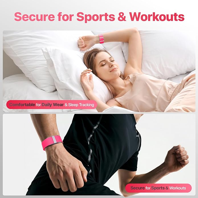 3 Pack Nylon Replacement Strap Compatible with Hume Band - Breathable & Sweatproof Sport Loop for Hume Health Band - Metal Buckle & Loop Closure - Adjustable Wristband Strap for Fitness Tracker