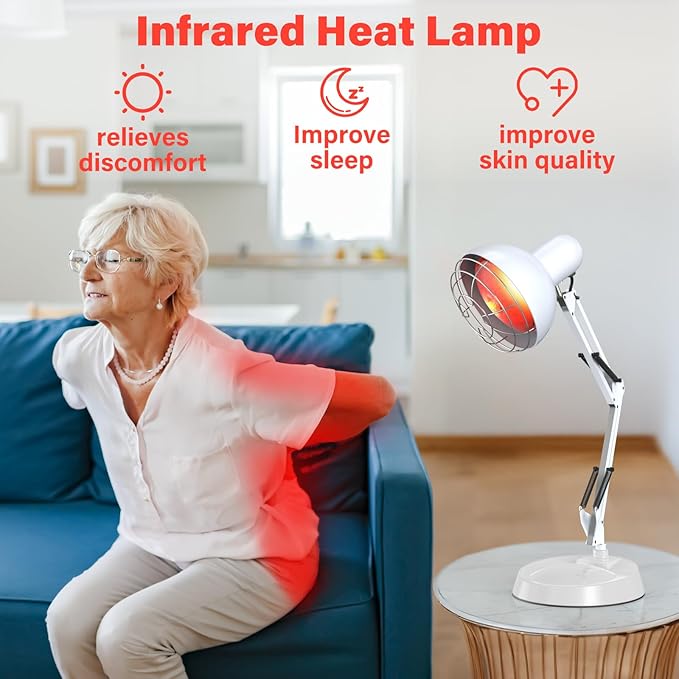 Near Infrared Lamp, Infrared Therapy Bulb Heat Lamp Red Light Therapy for Body Joint Pain and Muscle Aches Infrared Light Home Use Device
