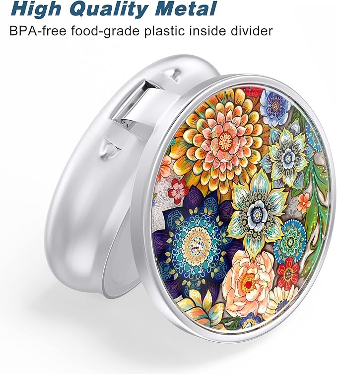 Pill Case, Cute Travel Pill Box for Purse, Moisture Proof Small Medicine Holder, Portable Pocket Medicine Organizer Dispenser to Hold Vitamins, Cod Liver Oil, Supplements, Mandala Flower