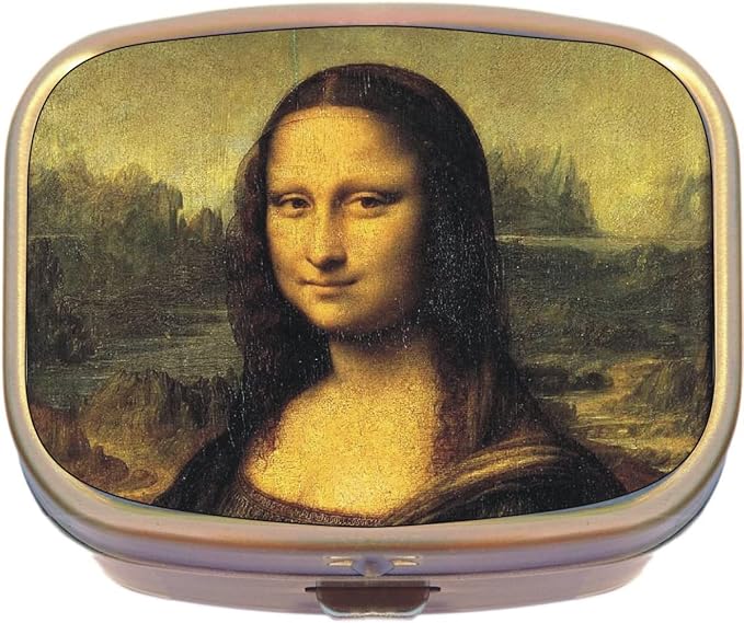 Mona Lisa Brass Rectangle Pill Box